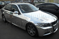 BMW 320 стайлинг серебряной зеркальной плёнкой