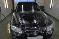 Hyundai ламинация передней части автомобиля защитной плёнкой