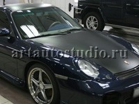Porsche 911 стайлинг чёрной матовой плёнкой